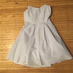 Blue Striped Shiny Dress